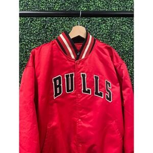 vtg CHICAGO BULLS STARTER Jacket Xl // 90s Michael Jordan Nba basketball varsity